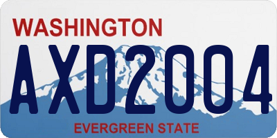 WA license plate AXD2004