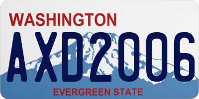WA license plate AXD2006