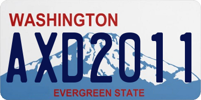 WA license plate AXD2011