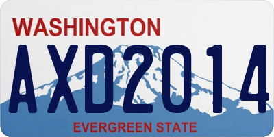 WA license plate AXD2014