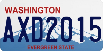 WA license plate AXD2015