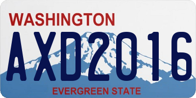 WA license plate AXD2016