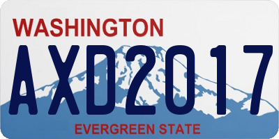 WA license plate AXD2017