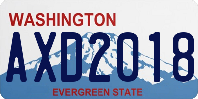 WA license plate AXD2018
