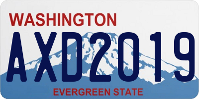 WA license plate AXD2019