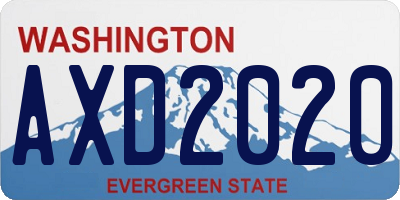 WA license plate AXD2020