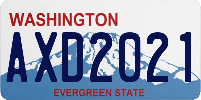 WA license plate AXD2021