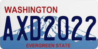 WA license plate AXD2022