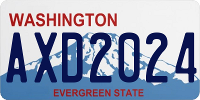 WA license plate AXD2024