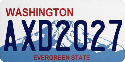 WA license plate AXD2027