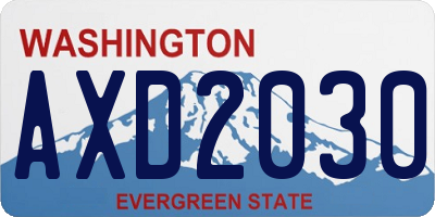 WA license plate AXD2030
