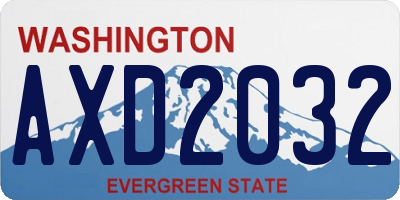 WA license plate AXD2032