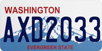 WA license plate AXD2033