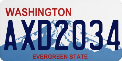 WA license plate AXD2034