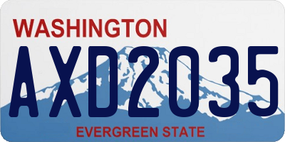 WA license plate AXD2035