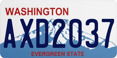 WA license plate AXD2037