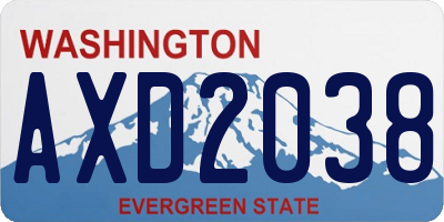 WA license plate AXD2038