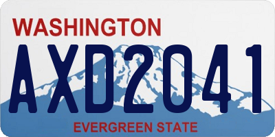 WA license plate AXD2041