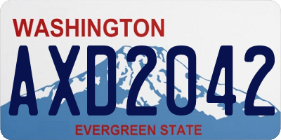 WA license plate AXD2042