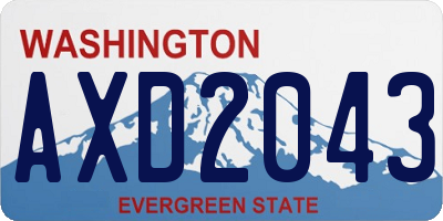 WA license plate AXD2043