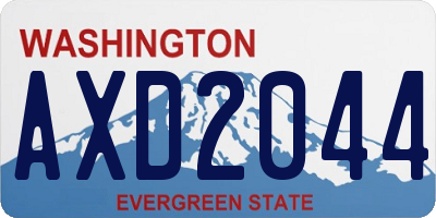 WA license plate AXD2044