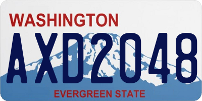 WA license plate AXD2048