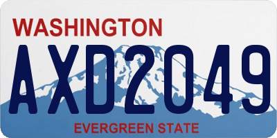 WA license plate AXD2049
