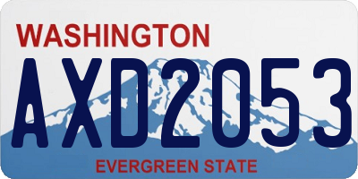 WA license plate AXD2053