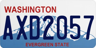 WA license plate AXD2057