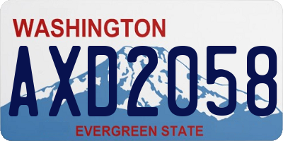 WA license plate AXD2058