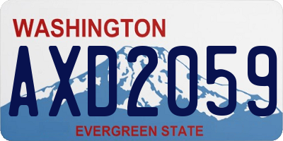 WA license plate AXD2059