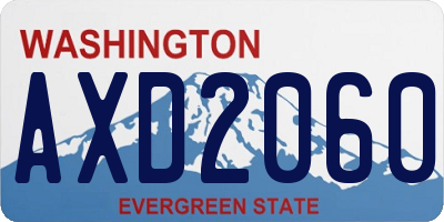 WA license plate AXD2060