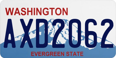 WA license plate AXD2062