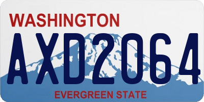 WA license plate AXD2064