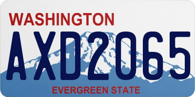 WA license plate AXD2065