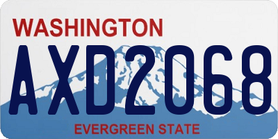 WA license plate AXD2068