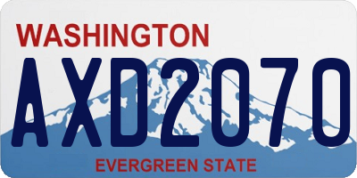 WA license plate AXD2070