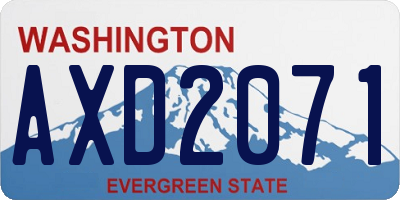 WA license plate AXD2071