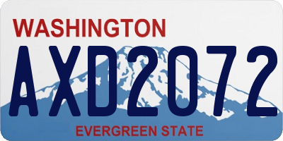 WA license plate AXD2072