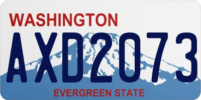 WA license plate AXD2073
