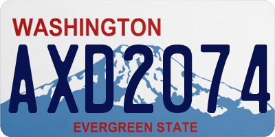 WA license plate AXD2074