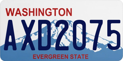 WA license plate AXD2075