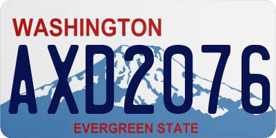 WA license plate AXD2076