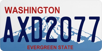 WA license plate AXD2077