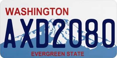 WA license plate AXD2080