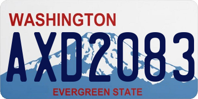 WA license plate AXD2083