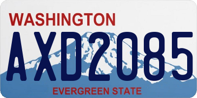 WA license plate AXD2085