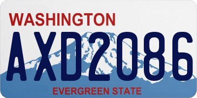 WA license plate AXD2086