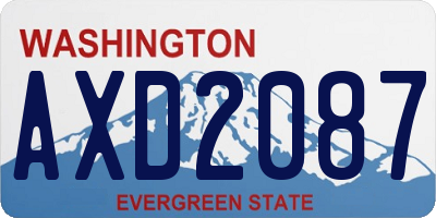 WA license plate AXD2087