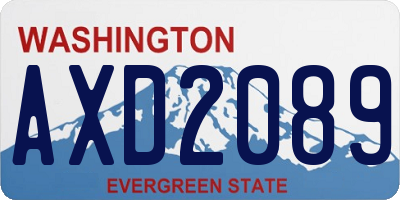 WA license plate AXD2089